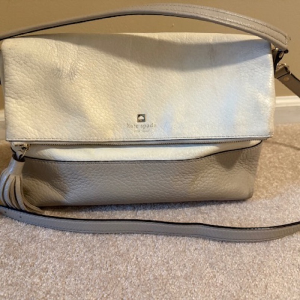 Kate Spade Cream and Gray Shoulder Bag